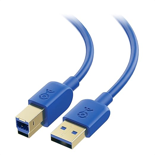 Cable Matters 5Gbps USB 3.0 Cable - 3ft, Short USB A to B Cable, USB3 Cord with Type-B 3.0 Connector for Hard Drive Enclosure/Built-in Hub and More, Blue
