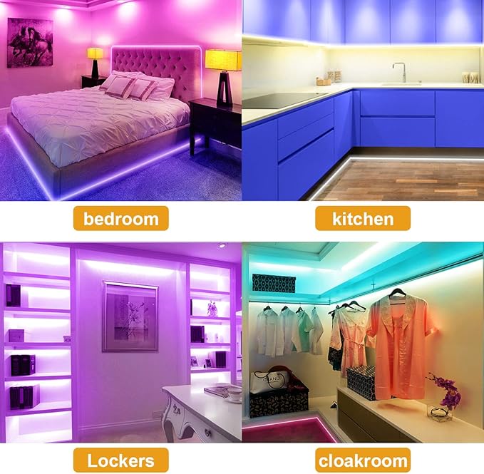 dalattin Waterproof Led Lights Outdoor Led Strip Lights 32.8ft RGB 300 LEDs Color Changing Led Rope Lights with 44 Keys IR Remote, 2 Rolls of 16.4ft