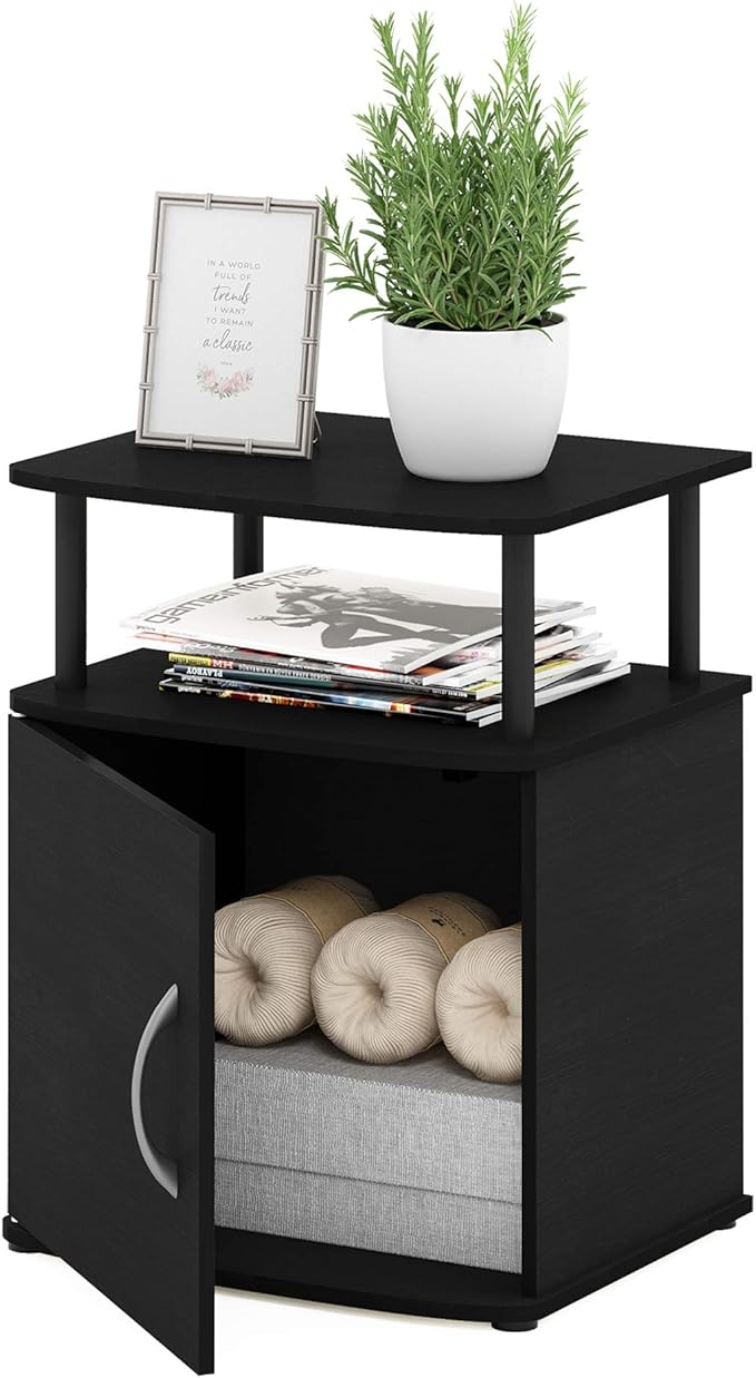 Furinno Jaya End Table, One, Black Wood