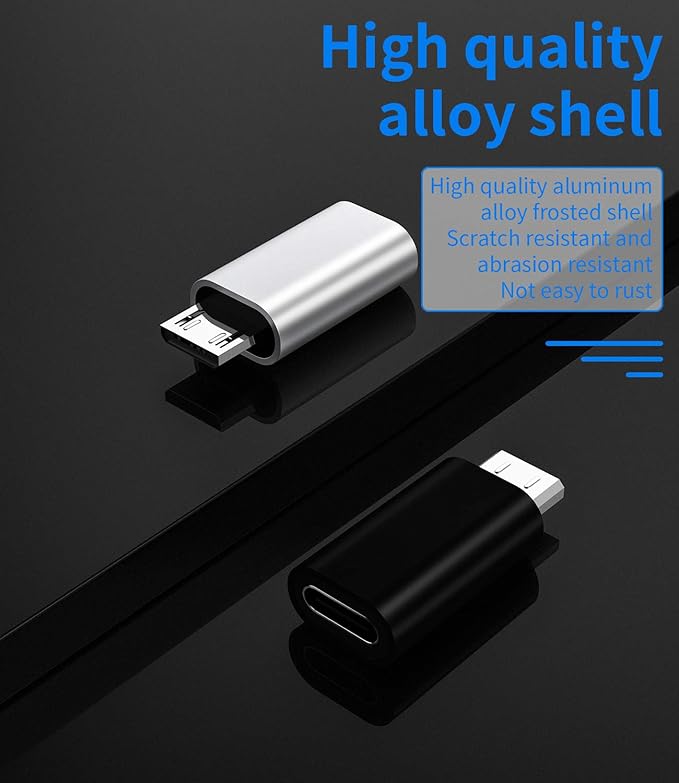 USB C Female to Micro USB Male Adapter(3pack)Type C Cable Charger Converter Android Data Sync Connector for Ipad Thunderbolt Charging Cord compatible for Samsung Galaxy S7 S6 Edge Nexus LG G4 K20 MP3