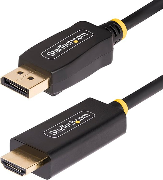 StarTech.com 3.3ft (1m) DisplayPort to HDMI Adapter Cable, 4K 60Hz with HDR, DP to HDMI 2.0b Cable, Active Video Converter
