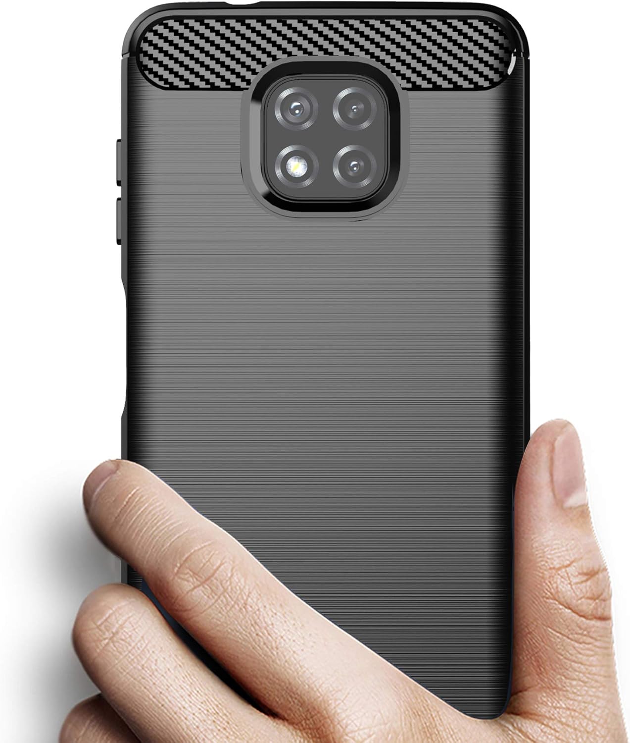 Osophter Flexible TPU Rubber Case for Moto G Power 2021 - Shock-Absorption Protective Cover (Black)