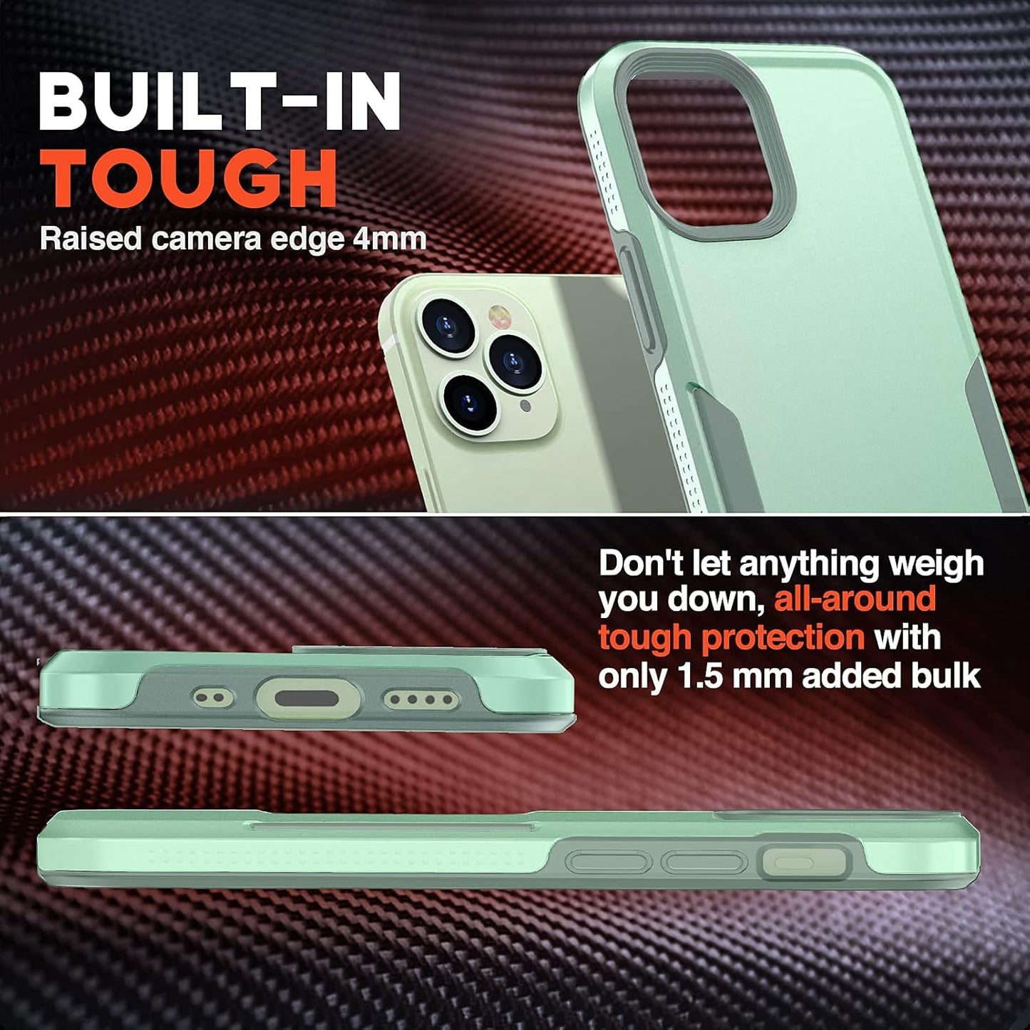 NTG 1st Generation Designed for iPhone 11 Pro Max Case - Heavy-Duty Slim Shockproof Protective Case (Green)