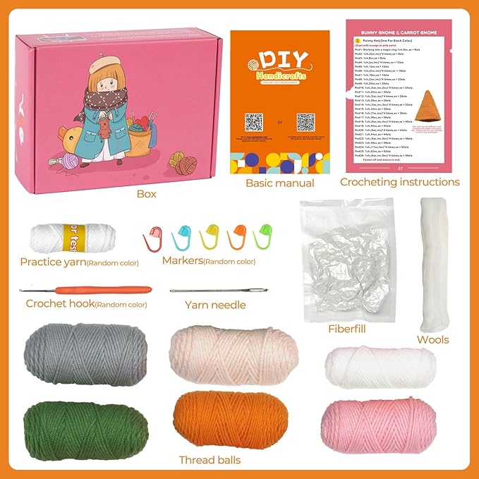 Wizardi Amigurumi DIY Crochet Kit - Gnomes F07N8-M174