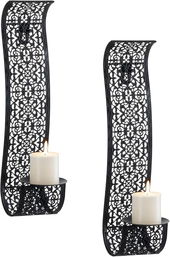 Sziqiqi Wall Candle Holder Decorative Candle Sconces - Wall-Mount Pillar Candles Holders for Living Room, Bathroom, Farmhouse, Wedding - Set of 2