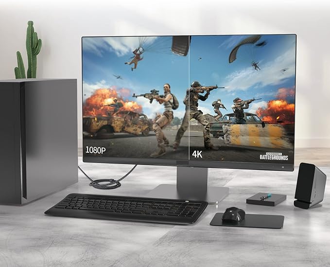HDMI to DisplayPort Adapter, 4K@60Hz HDMI Source to DisplayPort Monitor Uni-Directional Compatible with PC Graphics Card Laptop Xbox One/360/NS/PS5/Mac Mini Supporting 2K@144Hz 1080P@165Hz