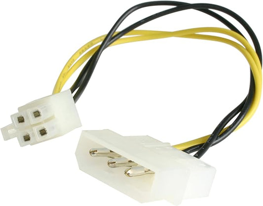 StarTech.com 6in LP4 to P4 Auxiliary Power Cable Adapter - LP4 to 4 pin ATX - Molex to P4 Adapter - LP4 to P4 , TAA (LP4P4ADAP)