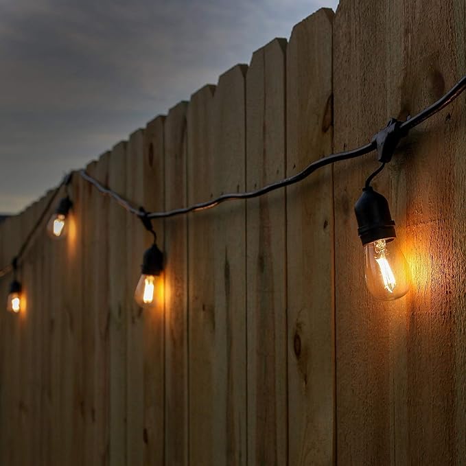 Shatterproof S14 Replacement LED Light Bulbs, 2W, Equivalent to 11-25 Watt, Warm White 2200K, Outdoor String Lights Vintage Edison Bulb, E26 Medium Base, 15-Pack
