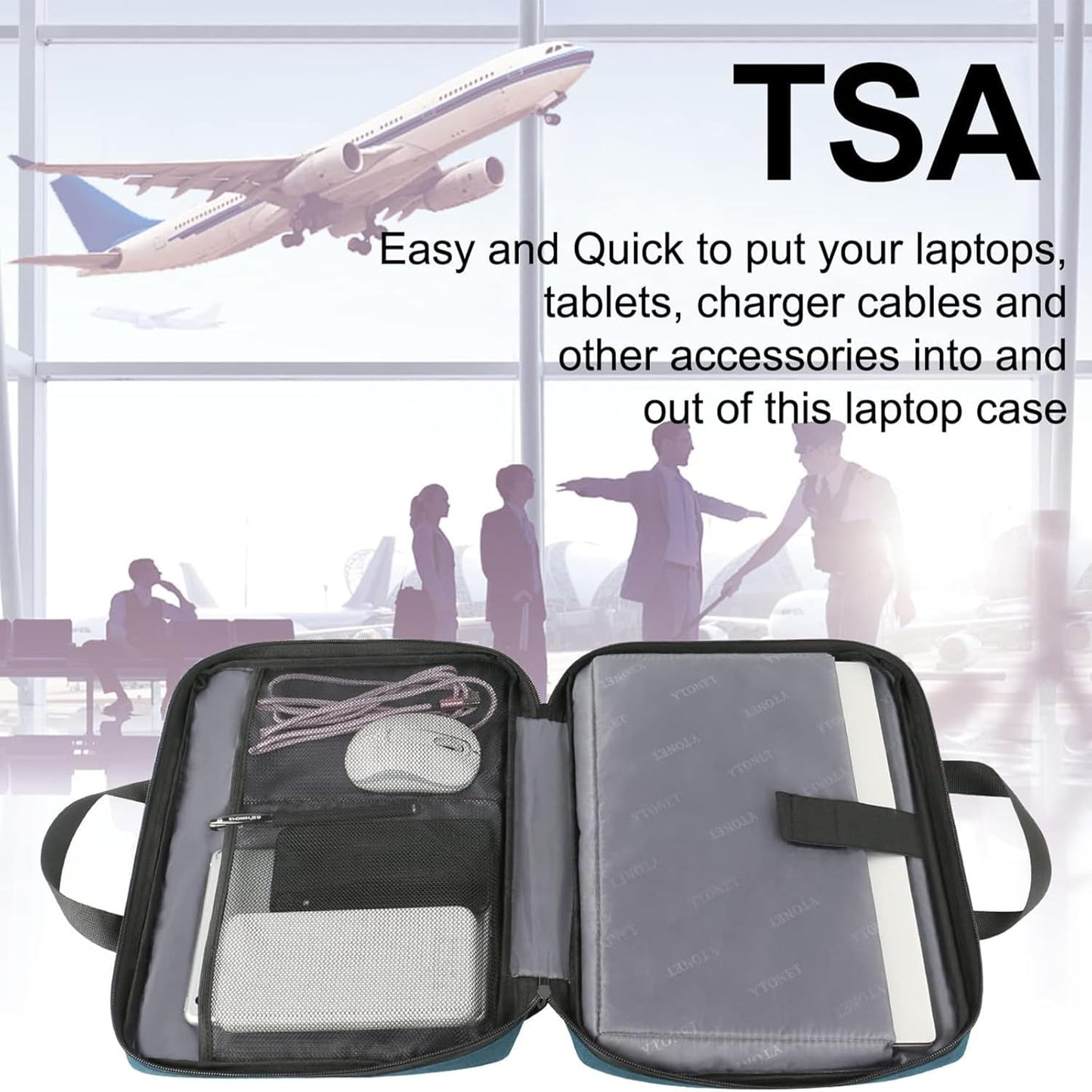 Ytonet 13-13.3 Inch Laptop Sleeve Case - Water Resistant TSA Laptop Bag with Handle for MacBook, HP, Dell, Lenovo, Acer