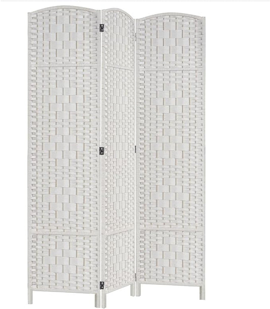 Rose Home Fashion 6 ft Tall Room Divider, Room Dividers and Folding Privacy Screens, 15.7in Privacy Screen 3 Panel Partition Temporary Wall Separation for Private, White