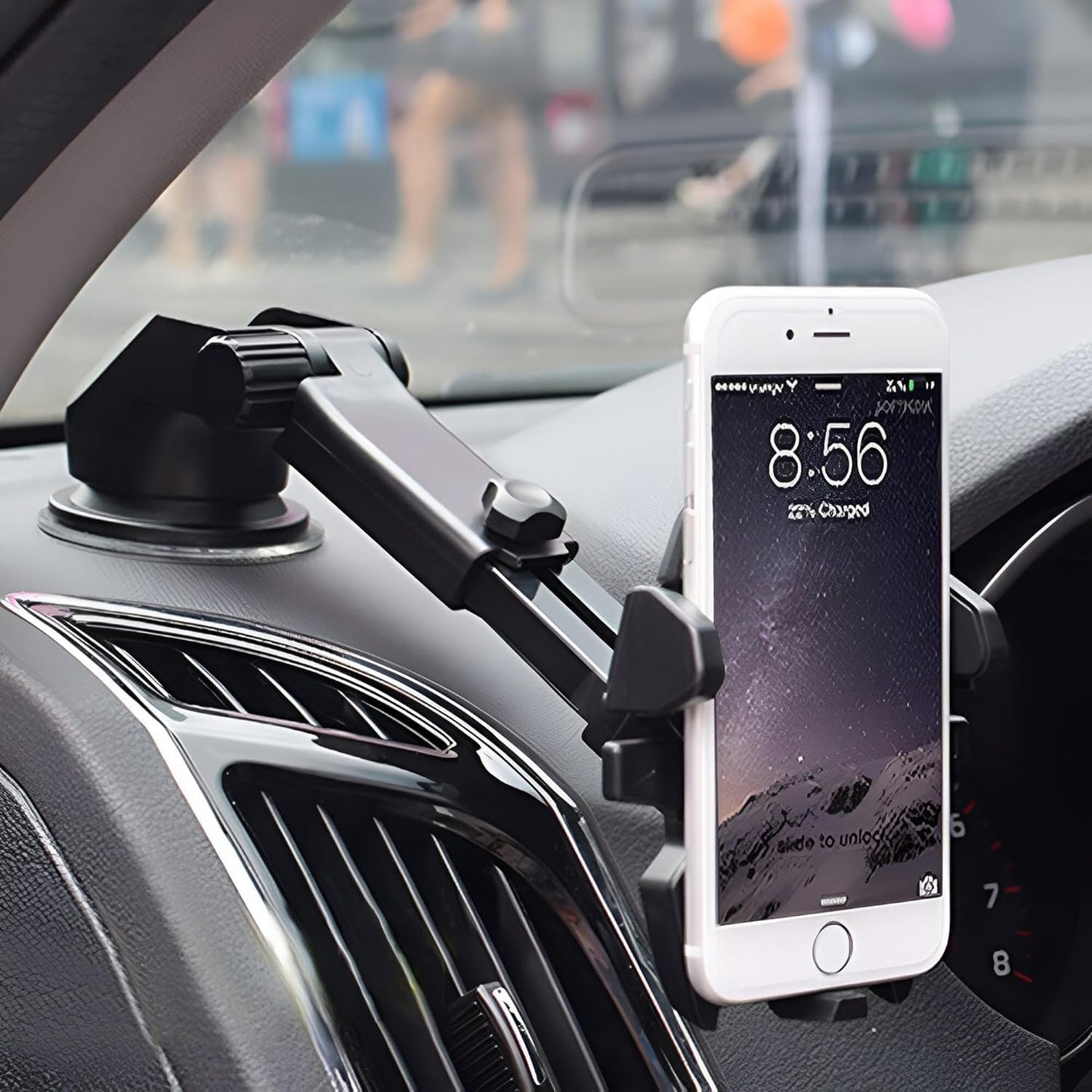 Phone Holders for Car Windshield/Dashboard, One Touch Technology Phone Stand, Universal Cradle for Smartphones