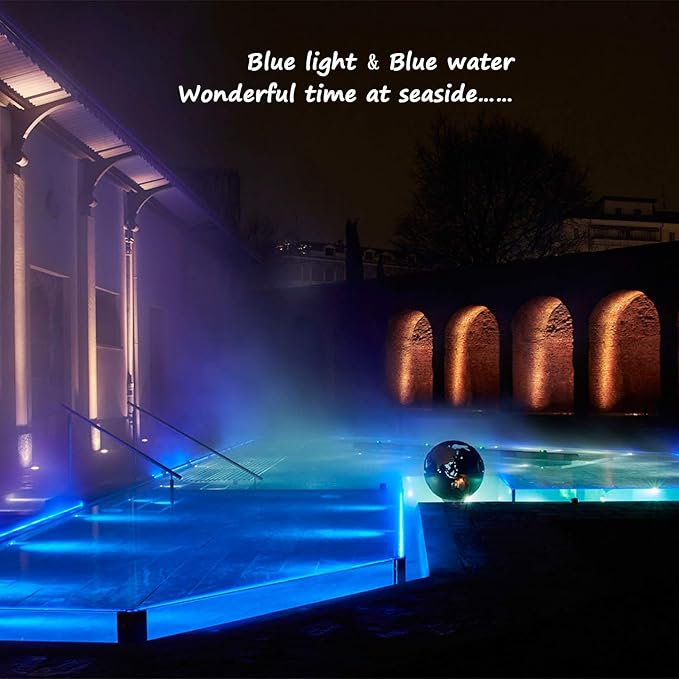 Blue LED Lights, 16ft Rope Lights, Connectable and Flexible Blue Strip Lighting, High Brightness 3528 LEDs with Clear PVC Jacket, Waterproof Weatherproof for Indoor Outdoor Use