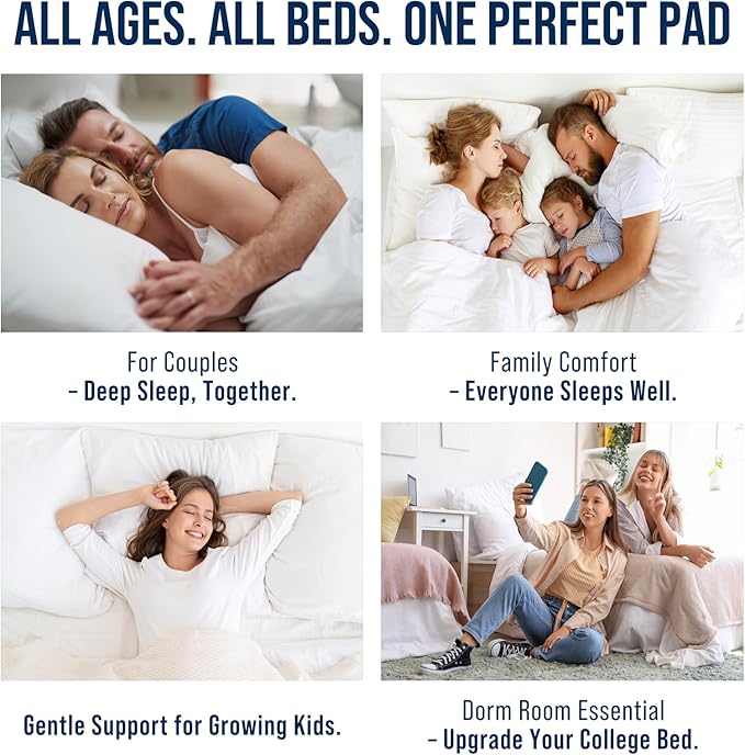 OLANLY Full Quilted Fitted Mattress Pad – Soft Down Alternative Pillow Top Mattress Topper, Cooling Comfort Breathable Mattress Cover, Machine Washable Deep Pocket Mattress Protector, Light Grey