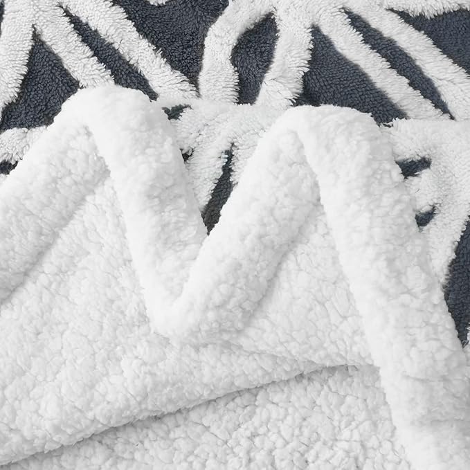 LOMAO Sherpa Fleece Blanket Fuzzy Soft Throw Blanket Dual Sided Blanket for Couch Sofa Bed (Dark Grey, 90''x90'')