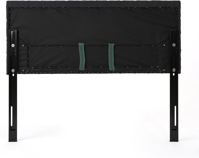 Christopher Knight Home Jezebel Fabric Headboard, Queen / Full, Dark Charcoal / Black Steel