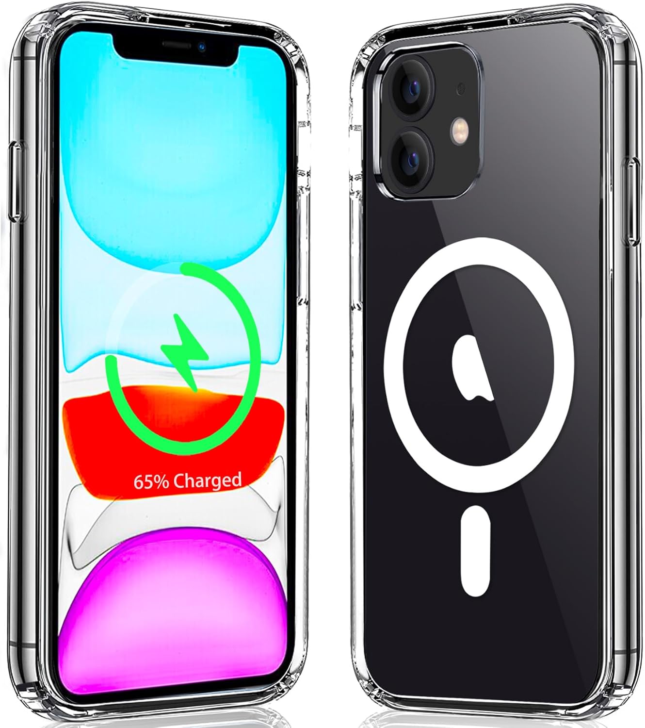 Magnetic Case for iPhone 11, Compatible with MagSafe Wireless Charging, Transparent Anti-Scratch Shockproof Cover