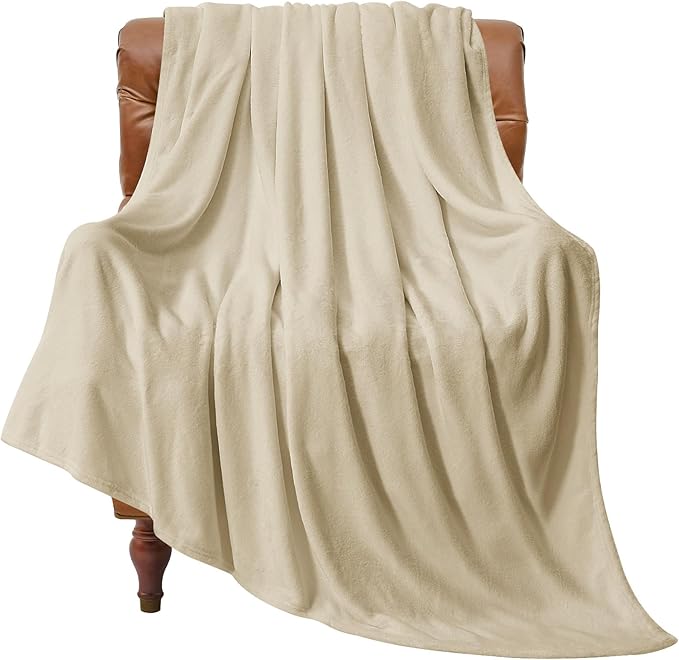 BEDELITE Fleece Blanket Twin Size Linen Throw Blankets for Couch & Bed, Luxury Plush Cozy Fuzzy Blanket 60x80 inches, Super Soft Warm Lightweight Throw Blanket for Travel Camping