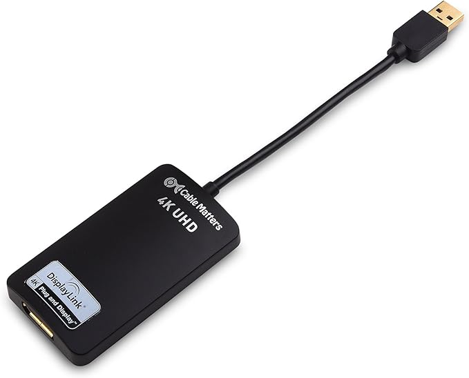 Cable Matters USB to 4K DisplayPort Adapter, USB 3.0 to DisplayPort, USB3 to DP Adapter for Windows