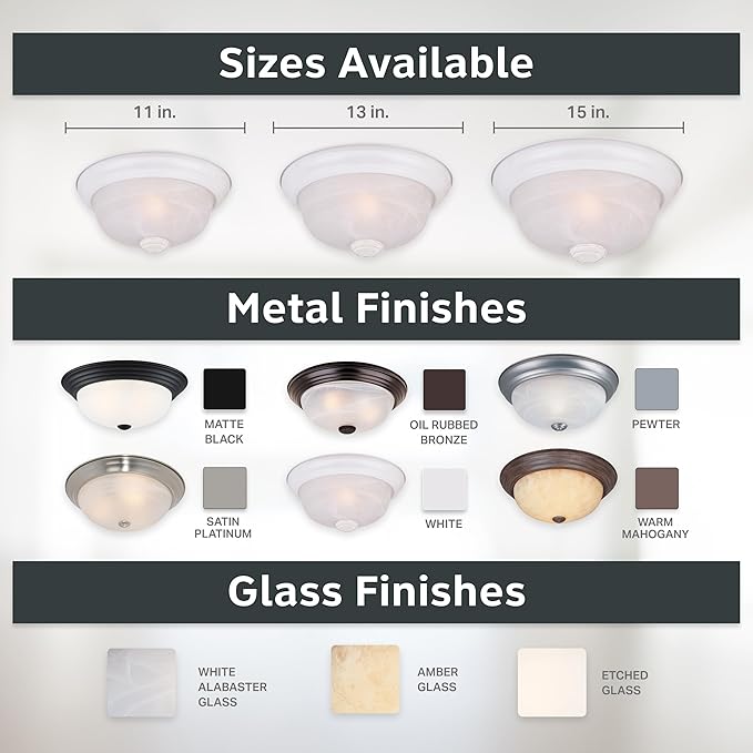 DESIGNERS FOUNTAIN 11 in 2-Light Flush Mount Ceiling Light, White, 1257S-WH-AL (Pack of 6)