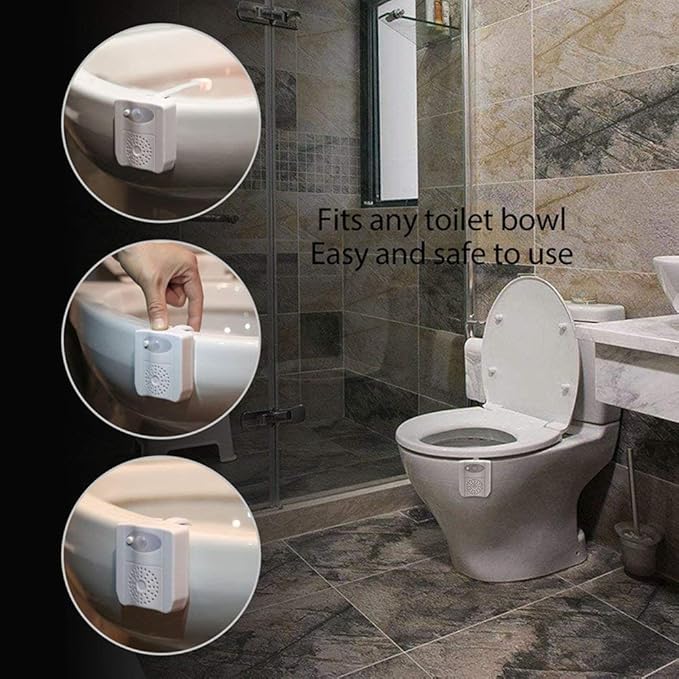 ZEZHOU Toilet Light 2 Pack - 16 Color LED Toilet Bowl Light Motion Activated Light Sensor Bathroom Night Light, Unique Cool Funny Gadgets Gifts Idea for Men Boy Teen Kids Dad