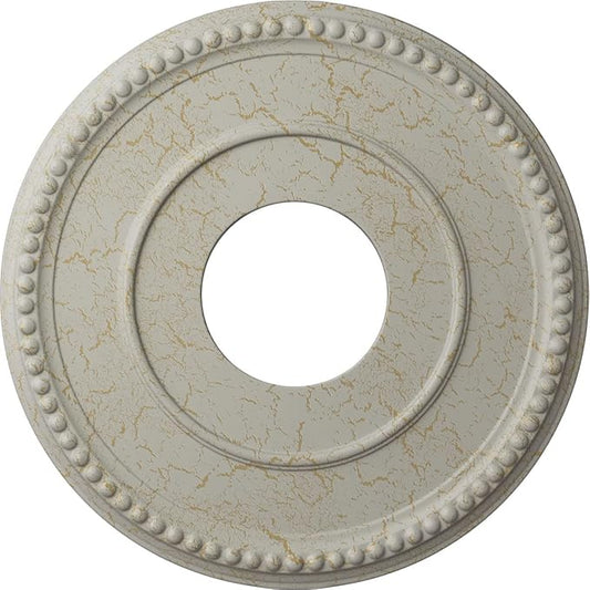 12 1/2"OD x 3 7/8"ID x 3/4"P Bradford Ceiling Medallion (Fits Canopies up to 6 5/8"), Hand-Painted Pot of Cream Crackle