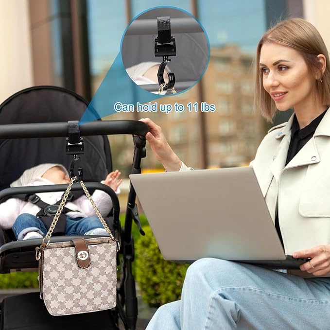 Accmor Universal Cup Holder with Hook, Stroller Cup Holder with Phone Holder, 360° Rotatable Large Caliber Designed Bottle Holder for Stroller, Bike, Wheelchair, Walker, Scooter