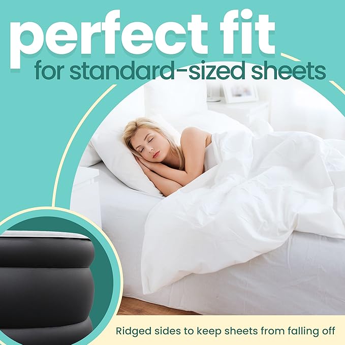 EZ INFLATE Air Mattress with Built in Pump - King Size Double-High Inflatable Mattress with Flocked Top - Easy Inflate, Waterproof, Portable Blow Up Bed for Camping & Travel