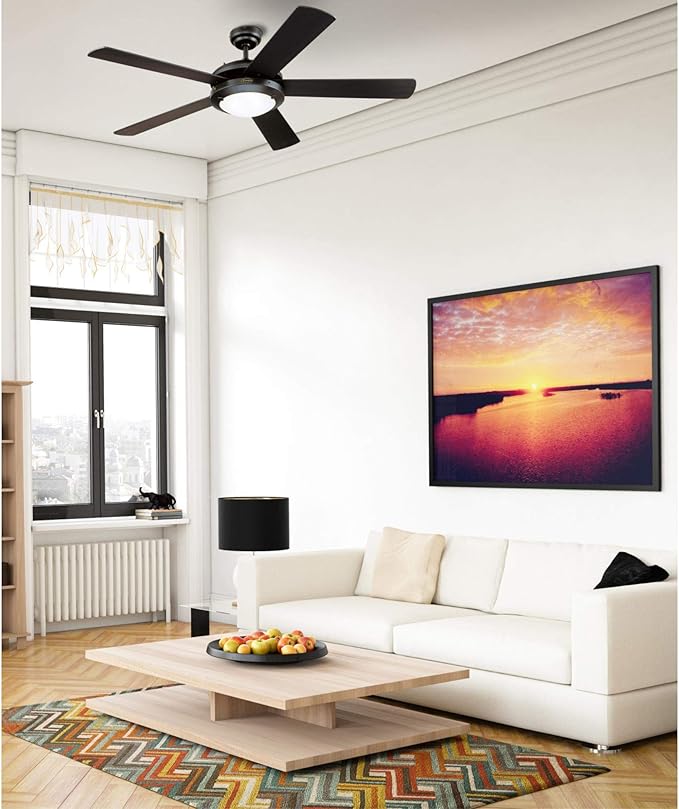 Westinghouse 7224200 Comet Indoor Ceiling Fan with Light, Matte Black
