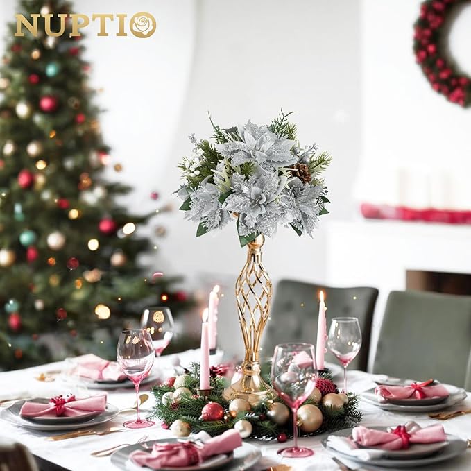 2 Pcs Versatile Metal Flower Arrangement & Candle Holder Stand Set for Wedding Party Dinner Centerpiece Event Restaurant Hotel Decoration (Gold, 2 x S)
