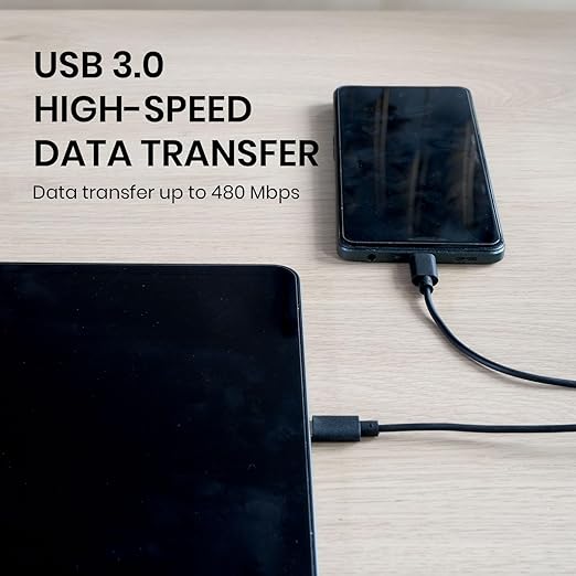 perixx PERIPRO-410 USB C Male to USB C Male Cable - USB 3.0 High-Speed Data Transfer and Charging - 3.0Ft Long (1m)