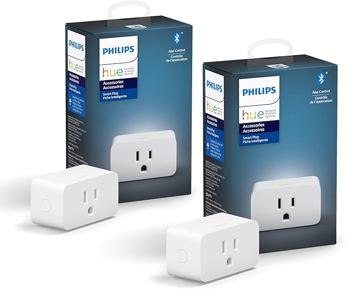 Philips Hue Smart Plug, White - 2 Pack - Turns Any Light Into a Smart Light - Control with Hue App - Compatible with Alexa, Google Assistant, and Apple HomeKit