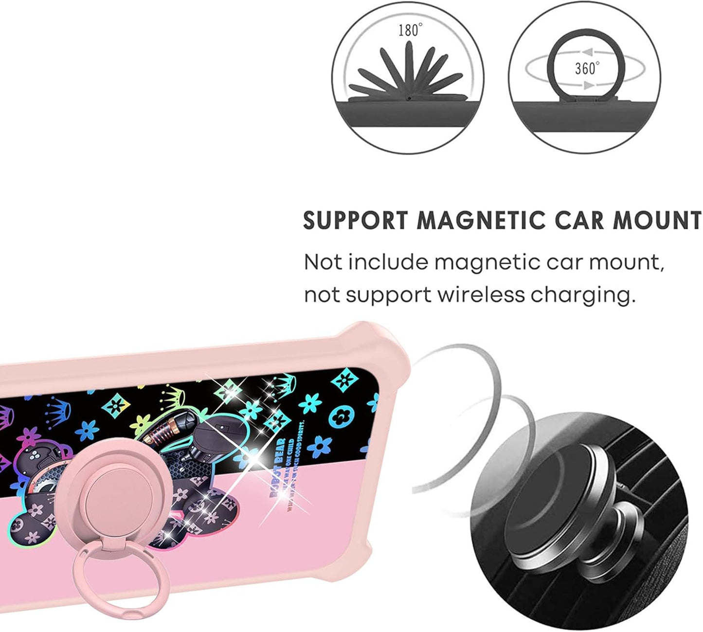 jioeuinly Vortex ZG65H Case, Compatible with Vortex ZG65 / ZG65 PRO, [with Tempered Glass Screen Protector][Ring