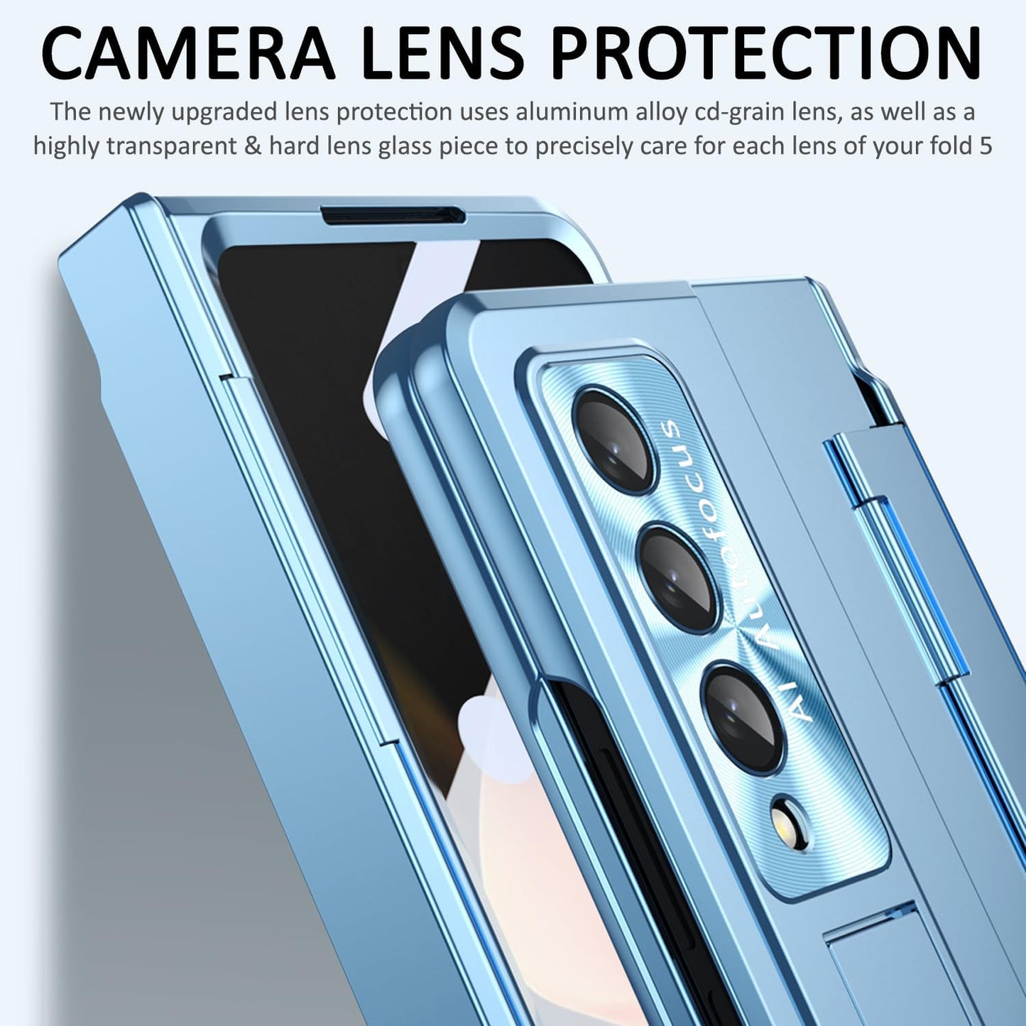 Miimall Compatible Samsung Galaxy Z Fold 5 Case, with Upgraded Hinge Protection + Camera Lens Film + Front Screen