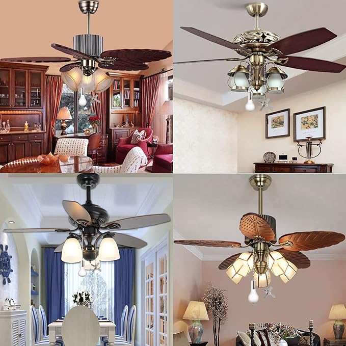 Ceiling Fan Pull Chain, 2pcs 3mm Diameter Beaded Ball Fan Pull Chain , 13.6 Inches Fan Pulls Set with Connector（Nickel ）