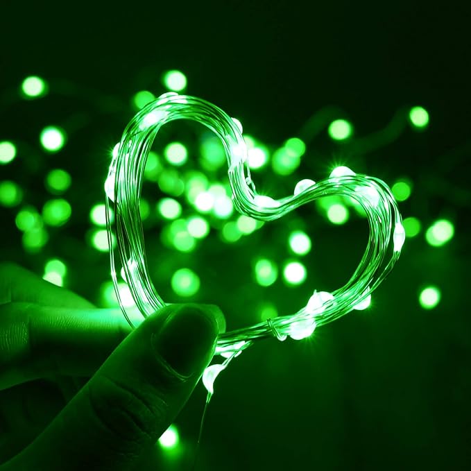 led Fairy Lights Waterproof 16.4ft String Lights Battery Operated for Wedding, Home, Garden, Party, Christmas Decoration (1pc, Green)