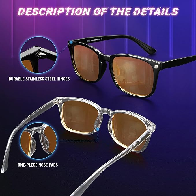 livho High Tech Blue Light Glasses - Advanced Blue Light Blocking Computer Glasses - Screen Fatigue & UV Protection