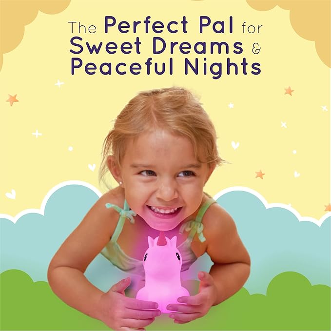 Lumipets Cute Unicorn Night Light for Kids - Rechargeable Battery, Perfect for Kids Room