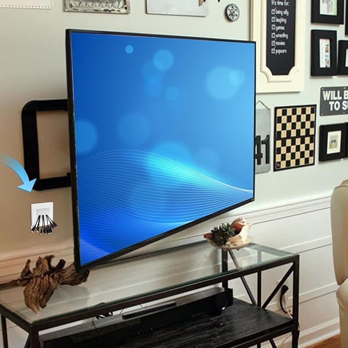 in Wall Cable Management Kit - TV Cord Hider for Wall Mounted TV, Includes 6ft TV Cable Extension and 2 Pack Cable Management Kit Hides TV Wires Behind The Wall - White (2 Pack)