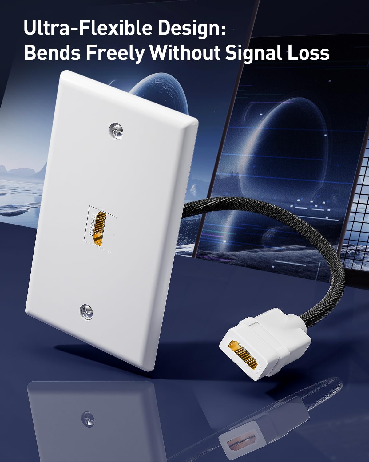 2.1 7.09 8K@60Hz 4K@120Hz, 5 Pack VCELINK HDMI Keystone Jack and Coupler in, Female to Female Pigtail Cable HDMI