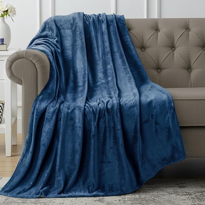 Utopia Bedding Fleece Blanket Throw Size Royal Blue 300GSM Luxury Anti-Static Fuzzy Soft Microfiber Blanket for Couch, Sofa and Bed (60x50 Inch)