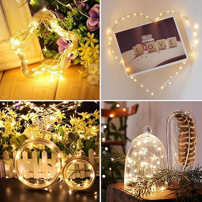 Decute 300LED Christmas Tree String Lights 99FT Silver Wire Warm White Dimmable with Remote Control, UL Cerficated Plug in Fairy Lights Decorative for Party Wedding Indoor Outdoor