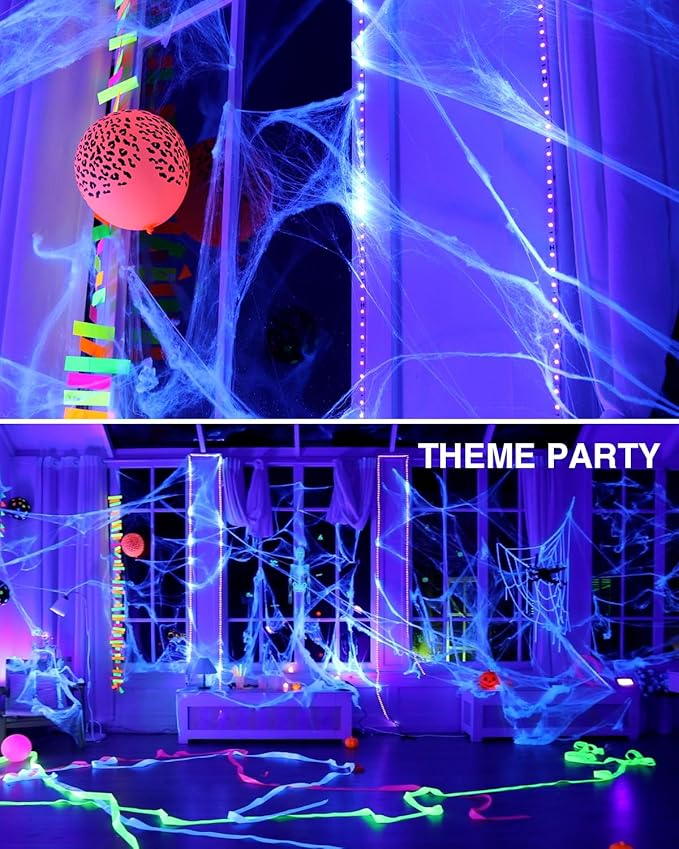 Onforu 32.8ft LED Black Light Strip Kit, 600 Units Lamp Beads, 12V Flexible Blacklight Fixtures, 10m Ribbon, Non-Waterproof for Glow Party, Indoor Birthday, Body Paint,Halloween