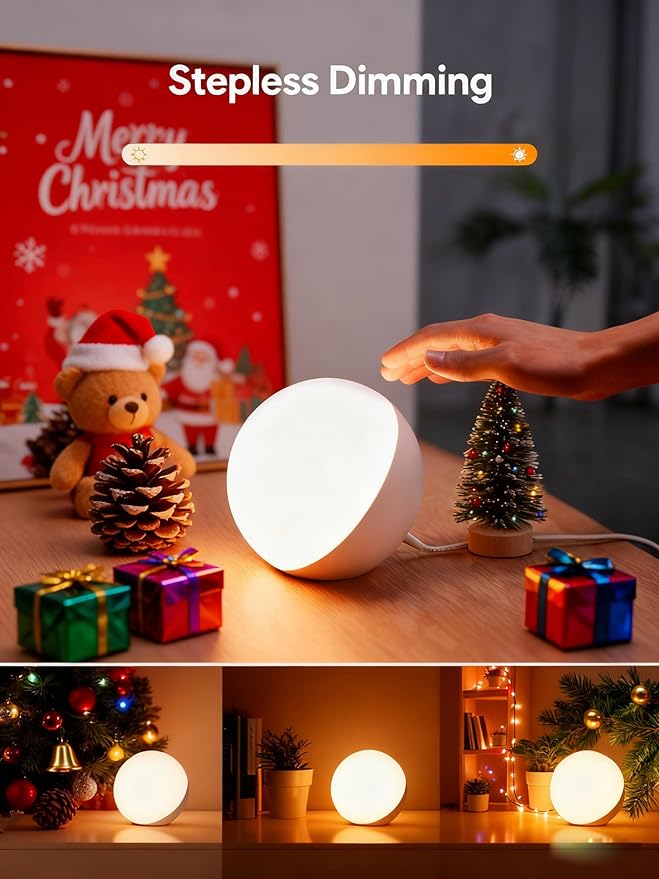 Hifree Touch Lamp, Multicolor Night Light for Kids, Small LED Table Lamp for Bedroom, Dimmable Bedside Lamp with Warm & White Light