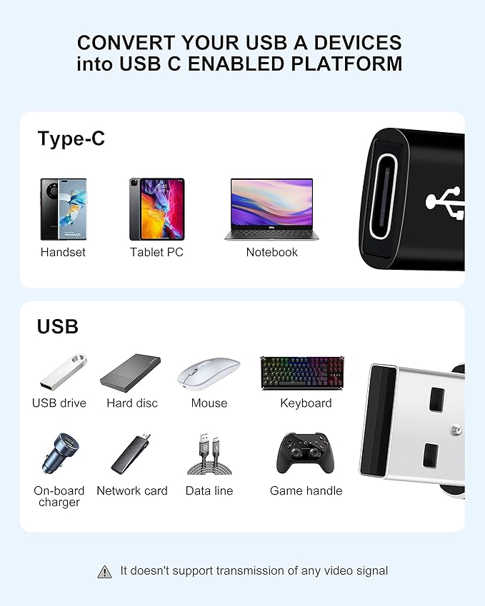 Upgraded USB C Female to USB A Male Adapter,Type C to USB A Charger Cable Converter for Apple iWatch 7 AirPods,MacBook,iPhone 11 12 13 14 Pro Max,iPad mini 6,Samsung Galaxy S20 S21 S22 (3Pack)