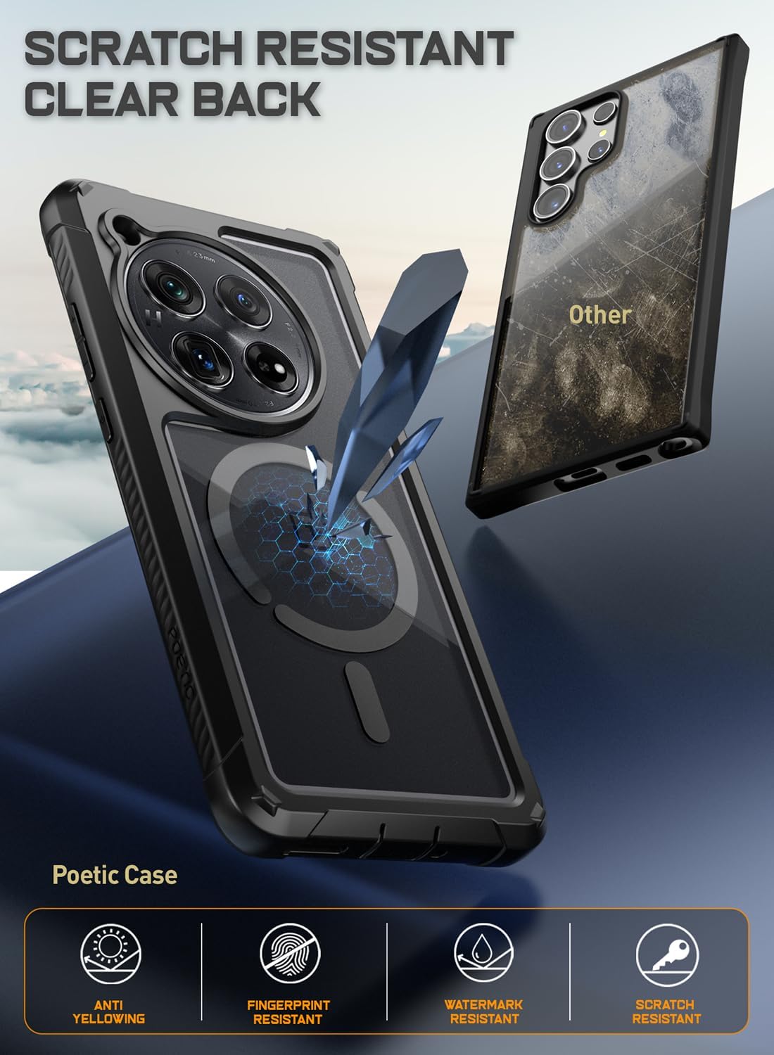 Poetic Guardian Case for OnePlus 12 5G (2024) - Rugged Clear Cover, Full-Body Hybrid, Built-in Screen Protector,