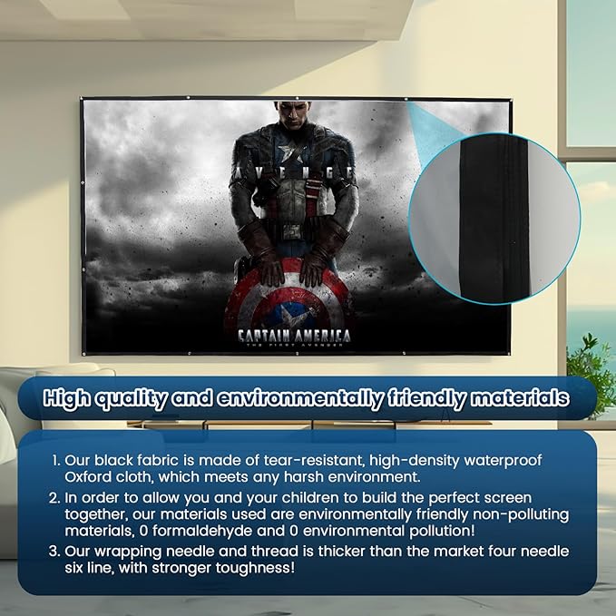 KAMUNING 120 inch Gray ALR Projector Screen, 4K Movie Projector Screen,16:9 HD mini Home Theater Movie Screen, Suitable for Bedroom,Yard, Camping, Spontaneous Movie Night or Road Trip