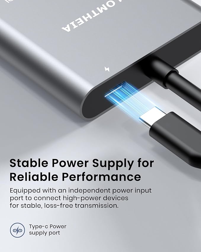 4K 60Hz DisplayPort to Dual HDMI Adapter, MST Splitter for Dual Monitor Extender, Supports Extended & Mirror Mode, Plug and Play, USB Power Cable Included