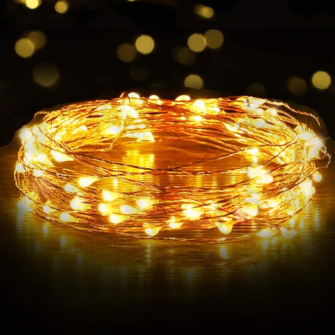 USB LED Fairy String Light, 1 Pack Copper Wire Fairy Lights for Indoor, Bedroom Festival Christmas Wedding Party Patio Decorative Window with USB Interface (16ft./5M,Warm White)
