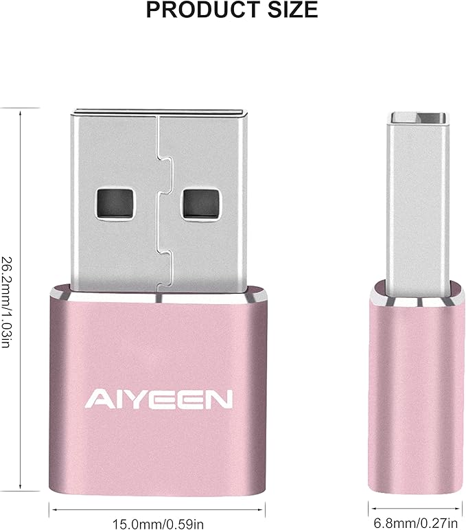 Upgraded USB C Female to USB A Male Adapter,Type C to USB A Charger Cable Converter for Apple iWatch 7 AirPods,MacBook,iPhone 12 13 14 15 Series,iPad mini 6,Samsung Galaxy S20 S21 S22 (3Pack RG)