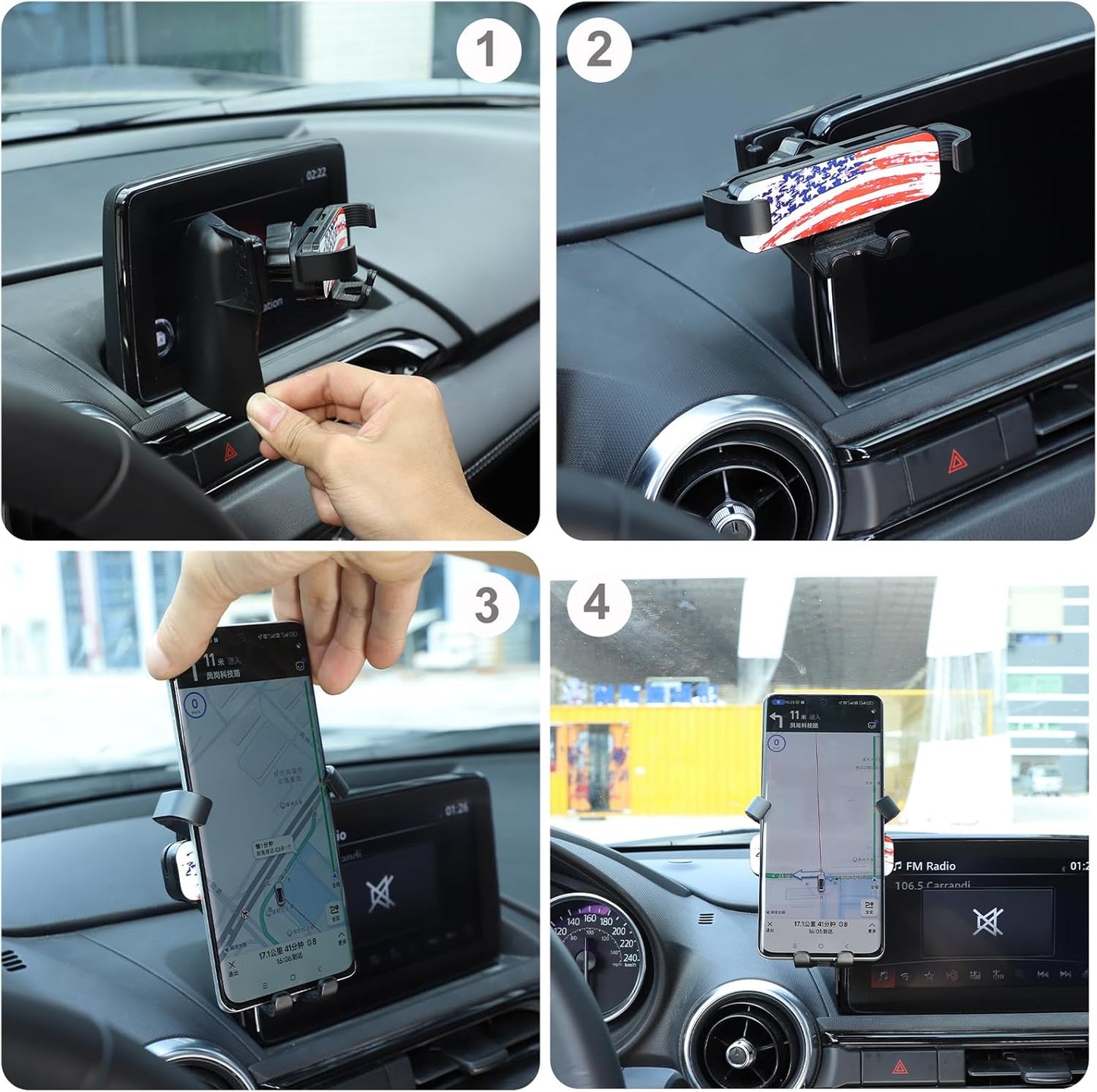 HAPPYHORSE Car Phone Mount for Mazda MX-5 2016-2023, Central Control Navigation Cell Phone Holder
